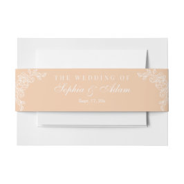 Minimalistische Elegante Peach Invitation Belly Ba Uitnodigingen Wikkel