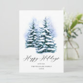 Minimalistische Elegante Pijnboom Kerstgroet Feestdagenkaart (Staand voorkant)