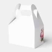 Minimalistische elegante pioenen baby shower bedankdoosjes (Achterkant)