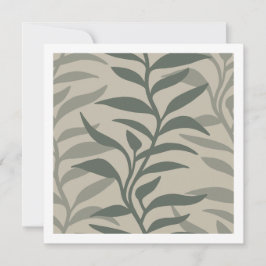 Minimalistische Elegante Planten Silhouetten in Fl Notitiekaartje