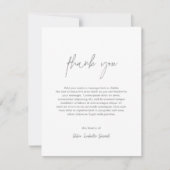 Minimalistische elegante platina foto moderne begr bedankkaart (Voorkant)