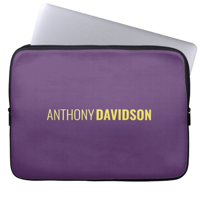 Minimalistische Elegante Professionele Indigo & Ge Laptop Sleeve (Voorkant)