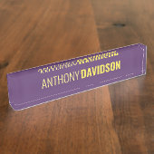 Minimalistische Elegante Professionele Indigo & Ge Naambordje (Zijkant)