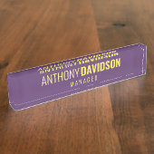 Minimalistische Elegante Professionele Indigo & Ge Naambordje (Zijkant)