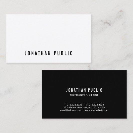 Minimalistische Elegante Professionele Moderne Sja Visitekaartje (Voorkant / Achterkant)