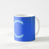 Minimalistische Elegante Professionele Monogram Bl Koffiemok (Voorkant rechts)