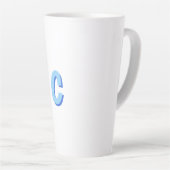 Minimalistische Elegante Professionele Monogram Bl Latte Mok (Rechterhoek)