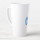 Minimalistische Elegante Professionele Monogram Bl Latte Mok (Linkerhoek)