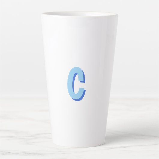 Minimalistische Elegante Professionele Monogram Bl Latte Mok (Voorkant)