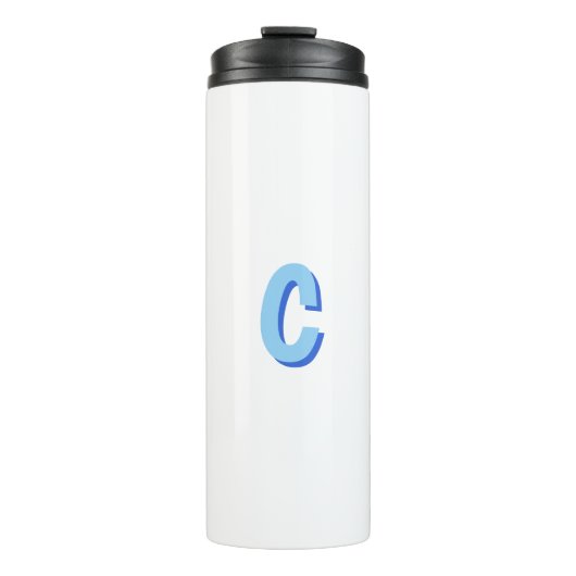Minimalistische Elegante Professionele Monogram Bl Thermosbeker (Voorkant)