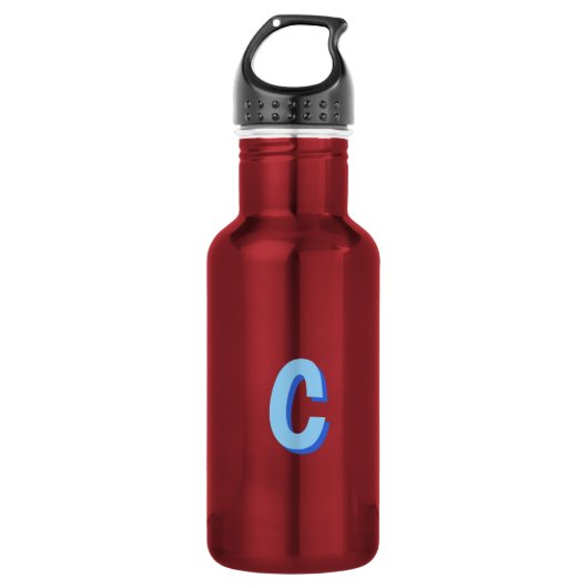 Minimalistische Elegante Professionele Monogram Bl Waterfles (Voorkant)