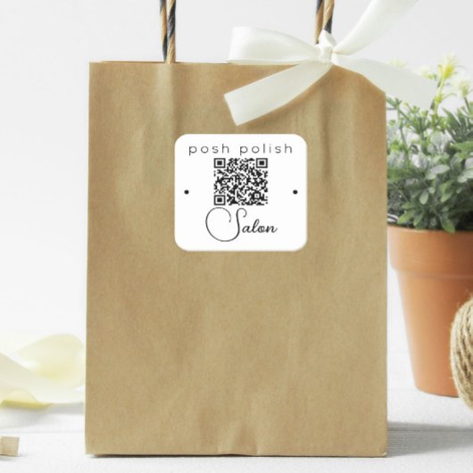 Minimalistische Elegante Professionele Salon Logo Vierkante Sticker