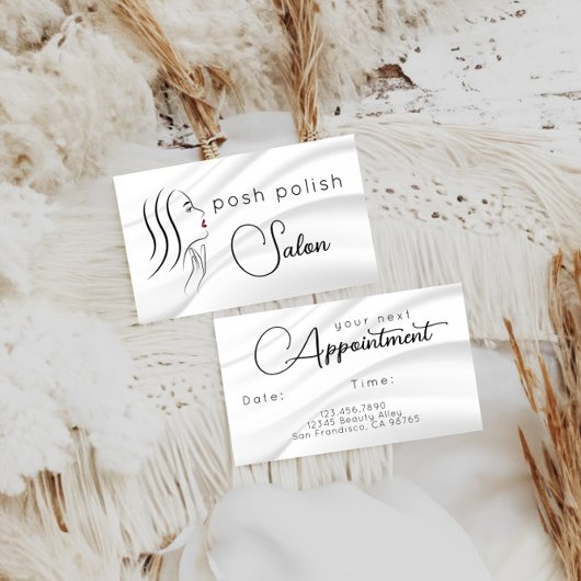 Minimalistische elegante professionele salonafspra visitekaartje