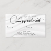 Minimalistische elegante professionele salonafspra visitekaartje (Achterkant)