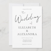 Minimalistische Elegante QR-code Script Bruiloft Kaart (Voorkant)