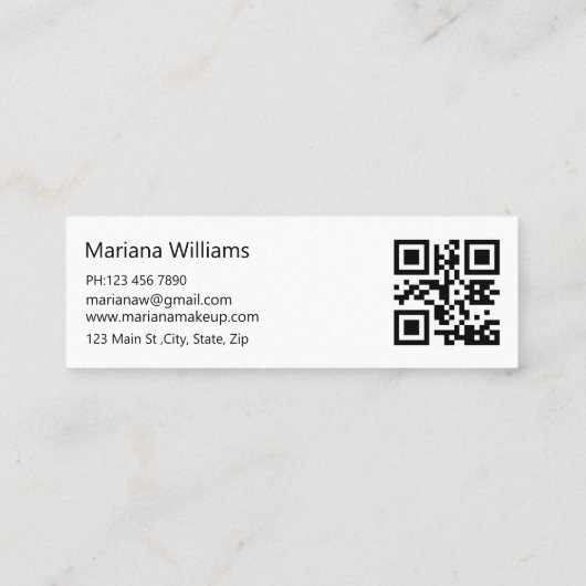 minimalistische elegante qr-codesamenstelling en - mini visitekaartje (Achterkant)