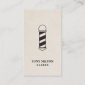 Minimalistische Elegante QR Papier Textuur Barber  Visitekaartje (Voorkant)