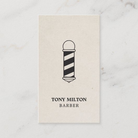 Minimalistische Elegante QR Papier Textuur Barber  Visitekaartje (Voorkant)