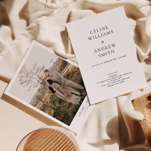 Minimalistische elegante Romeinse cijfers Fotobrui Kaart