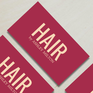 Minimalistische elegante rood gele kapsalon visitekaartje