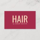 Minimalistische elegante rood gele kapsalon visitekaartje (Voorkant)
