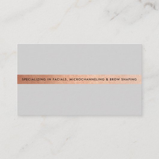 MINIMALISTISCHE elegante roos gouden streep luxe b Visitekaartje (Achterkant)