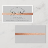 MINIMALISTISCHE elegante roos gouden streep luxe b Visitekaartje (Voorkant / Achterkant)