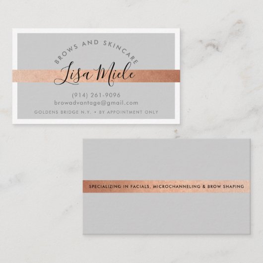 MINIMALISTISCHE elegante roos gouden streep luxe b Visitekaartje (Voorkant / Achterkant)