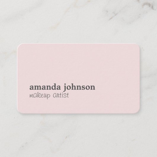 Minimalistische Elegante Roos Ligh Grey Make-up Ar Visitekaartje (Voorkant)