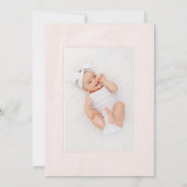 Minimalistische Elegante Roze Aquarel Foto Doop Kaart (Achterkant)