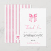 Minimalistische elegante roze boogdouche bedankkaa bedankkaart (Voorkant / Achterkant)