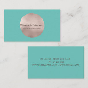 Minimalistische Elegante Roze Gouden Cirkel Mint G Visitekaartje