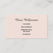 Minimalistische Elegante Roze Roze Script Professi Visitekaartje (Achterkant)