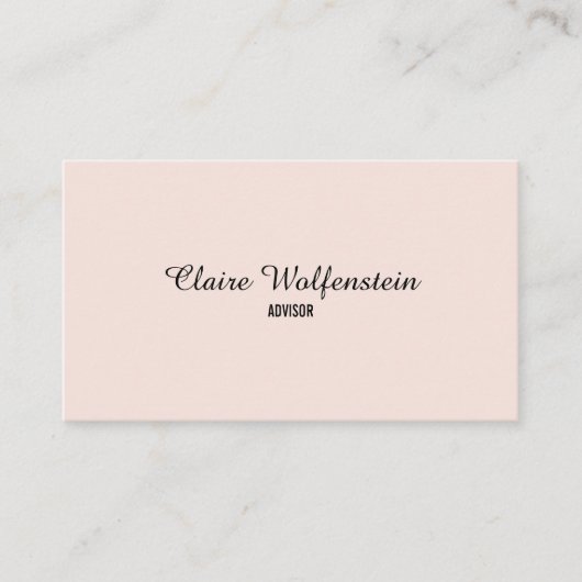 Minimalistische Elegante Roze Roze Script Professi Visitekaartje (Voorkant)