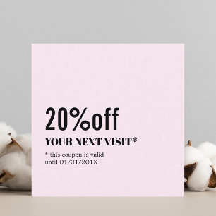 Minimalistische Elegante Roze Witte Schoonheid Cou Kortingskaartje