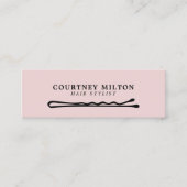 Minimalistische Elegante Rozen haarspeld kapper Mini Visitekaartje (Voorkant)