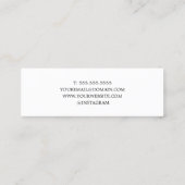 Minimalistische Elegante Rozen haarspeld kapper Mini Visitekaartje (Achterkant)