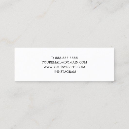 Minimalistische Elegante Rozen haarspeld kapper Mini Visitekaartje (Achterkant)