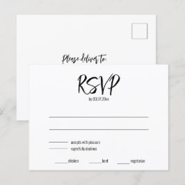 💍 Minimalistische Elegante RSVP & dieetvereisten Briefkaart