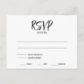 💍 Minimalistische Elegante RSVP & dieetvereisten Briefkaart (Voorkant)