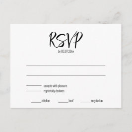 💍 Minimalistische Elegante RSVP & dieetvereisten Briefkaart