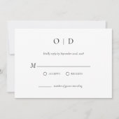 Minimalistische Elegante RSVP Eenvoudig Zwart Wit Kaart (Voorkant)