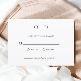 Minimalistische Elegante RSVP Eenvoudig Zwart Wit Kaart