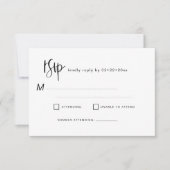 Minimalistische Elegante RSVP Eenvoudig Zwart Wit Kaart (Voorkant)