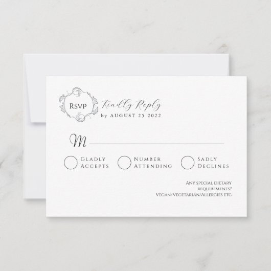 Minimalistische Elegante RSVP Kaart (Voorkant)