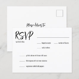💍 Minimalistische Elegante RSVP & menukeuze Briefkaart