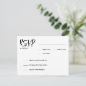 💍 Minimalistische Elegante RSVP & menukeuze Briefkaart (Staand voorkant)