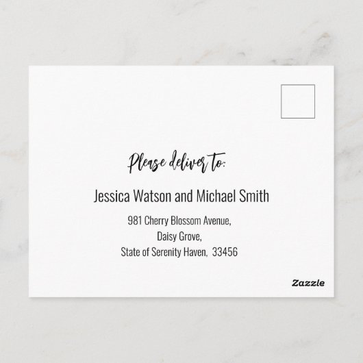 💍 Minimalistische Elegante RSVP & menukeuze Briefkaart (Achterkant)
