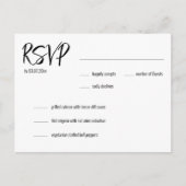 💍 Minimalistische Elegante RSVP & menukeuze Briefkaart (Voorkant)