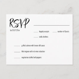 💍 Minimalistische Elegante RSVP & menukeuze Briefkaart
